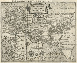 Alexandri Magni Expeditio., Map of Alexander the Great's Expedition, by Jodocus Hondius the Elder, 1625