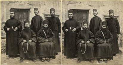 Sinai, Convent of Sinai, Abbot and Monks, Photographed & Published by Frank M Good, London, Good’s Eastern Series No 12, Stereo Card, 1860's
