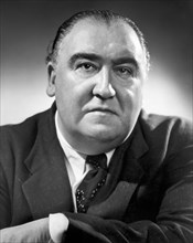 Francis L. Sullivan, Publicity Portrait for the Broadway Play, "Witness for the Prosecution", Henry Miller's Theatre, New York City, New York, USA, 1956