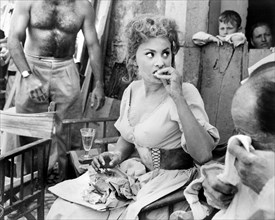 Sophia Loren, on-set of the Film, "The Miller's Beautiful Wife" (Italian: La Bella Mugnaia), Ponti-De Laurentiis Cinematografica, Titanus, 1955