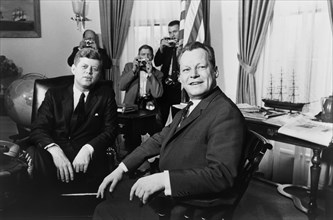 John F. Kennedy, Willy Brandt, president, politics, government, historical,