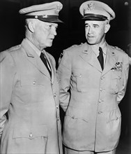 Dwight Eisenhower, Omar Bradley, men, military, historical,