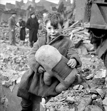 boy, bombing, WWII, World War II, London, historical,