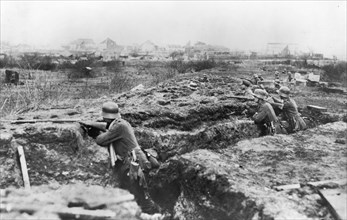 soldiers, trench, German, World War I, historical,