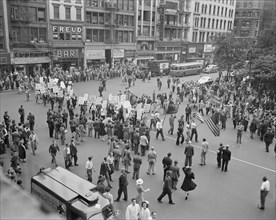 people, World War II, D-Day, parade, New York City, historical,