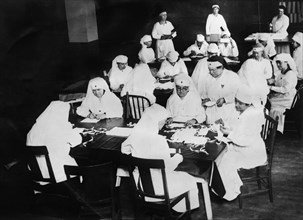 Red Cross Women at the New York County Chapter at the workroom at 82nd street and Amsterdam Ave.