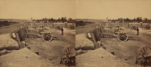 Fortifications and Weapons in a former Confederate Fort now occupied by Union Forces after Occupation of Atlanta