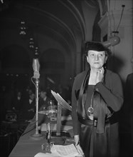 U.S. Secretary of Labor Frances Perkins surveying Audience before beginning her Address before the Conference of Industry and Labor