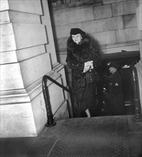 U.S. Secretary of Labor Frances Perkins arriving at Capitol to hear U.S. President Franklin Roosevelt address Joint Session of Congress