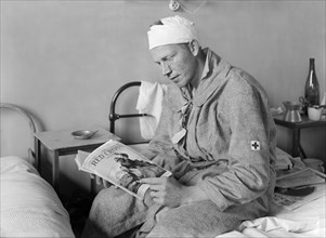 American Soldier in American Military Hospital No. 1 supported by Americana Red Cross