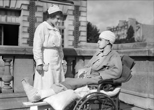 American Nurse and injured Soldier at American Military Hospital No. 1