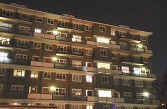 Apartment Building at night