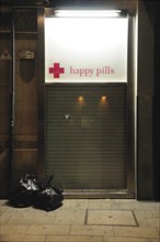 Shop Sign saying Happy Pills