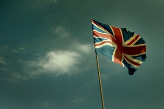 Union Jack Flag and Clouds