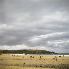 Beach Scene with Cloudy Sky