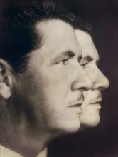 Head and Shoulders Double Exposure Portrait of Actor George Bancroft