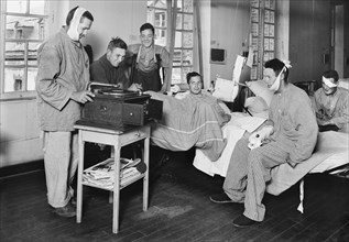 Wounded American Soldiers listening to Music