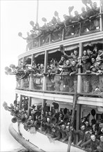 American Soldiers on Boat leaving Fort Slocum