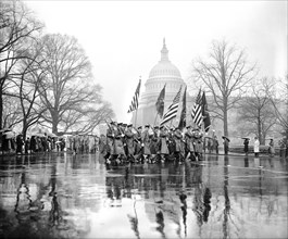 Army Day parade passing U.S. Capitol Building in Rain on 22nd Anniversary of U.S. entrance into World War I