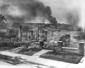 Smoldering Ruins of African American's Homes following Race Riots