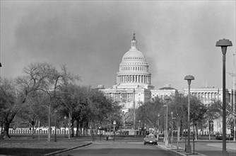 Smoke rising near U.S. Capitol Building during Riots following Dr. Martin Luther King Jr's, Assassination, 1968