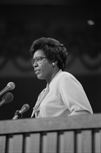 U.S. Representative Barbara Jordan giving Keynote Address before the Democratic National Convention, New York City, July 1976