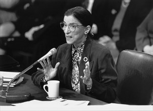 Ruth Bader Ginsburg at her confirmation hearing, Washington, 1993