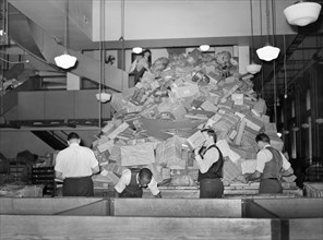 Workers Handling Christmas Packages at Main Post Office, Washington, 1938