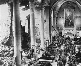First Aid Station in Bombed-Out Church, France,