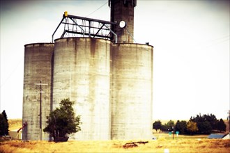 Towering Agricultural Silos,,