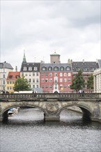 View of Marble Bridge and Quaint Buildings on Frederiksholms Canal, Copenhagen,