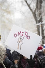 #MeToo with Fist Sign at Me Too Protest, Columbus Circle,
