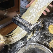 Person making Homemade Pasta,,