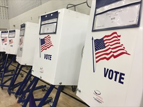 Row of Voting Booths,,