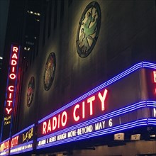 Radio City Music Hall at Night, New York City,
