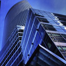 Low Angle View of Modern Office Building, New York City,