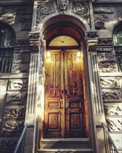 Residential Brownstone Building Entrance, New York City,