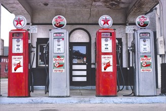Four Texaco Pumps, Red Star Filling Station