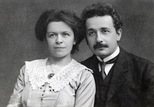 Albert Einstein with his First Wife Mileva Maric, Head and Shoulders Portrait