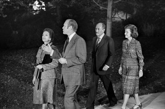 U.S. President Gerald Ford walking with Egyptian President, Anwar Sadat