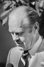 U.S. President Gerald Ford at a White House press conference, Washington