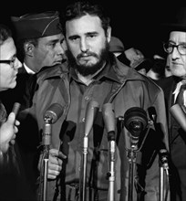 Cuban Leader Fidel Castro arriving at MATS Terminal, Washington National Airport
