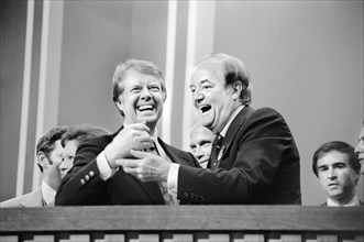 Jimmy Carter and Hubert Humphrey at Democratic National Convention, New York City