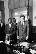 Ugandan Prime Minister Milton Obote with U.S. President John Kennedy, White House