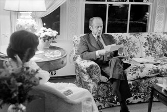 U.S. President Gerald Ford and First Lady Betty Ford in the living quarters of the White House, Washington