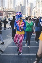 Man in Patriotic Clothes during Celebration of President-Elect Joe Biden, Brooklyn