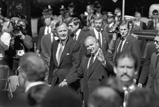 Soviet Union-United States Summit Arrival Ceremony with U.S. President George H.W. Bush and Soviet President Mikhail Gorbachev