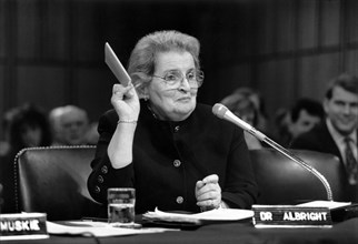 Madeleine K. Albright before the Senate Foreign. Relations Committee during her confirmation hearing to be U.S. Representative to UN
