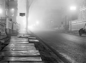 Street Scene at Night during Fog