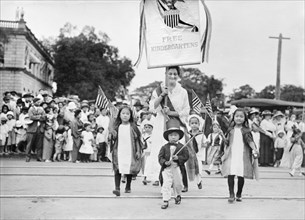 Young Chinese and Japanese Children in Junior Division American Red Cross Parade